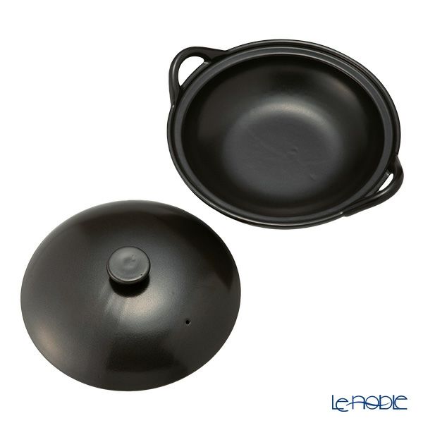 マルミツポテリ スタジオエム フントス 浅鍋 1400ml 黒 直火可能・IH不可