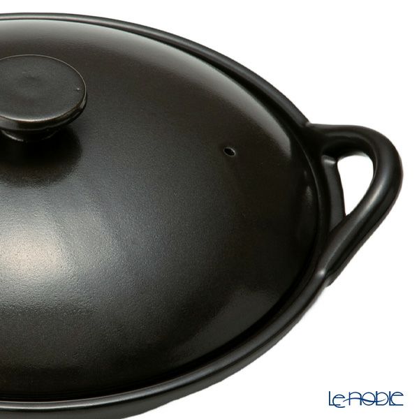 マルミツポテリ スタジオエム フントス 浅鍋 1400ml 黒 直火可能・IH不可