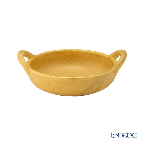 マルミツポテリ スタジオエム フントス 耐熱ボウル 430ml マスタード 直火可能・IH不可