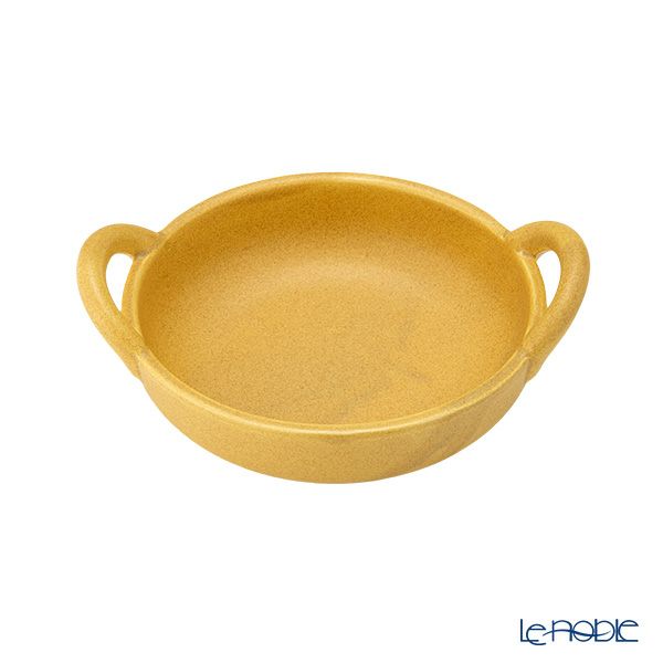 マルミツポテリ スタジオエム フントス 耐熱ボウル 430ml マスタード 直火可能・IH不可