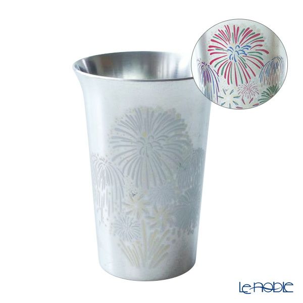 丸モ高木陶器 温度で色が変わる 冷感純銅錫被 タンブラー 花火 150ml