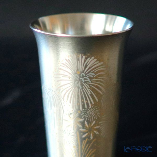 丸モ高木陶器 温度で色が変わる 冷感純銅錫被 タンブラー 花火 150ml