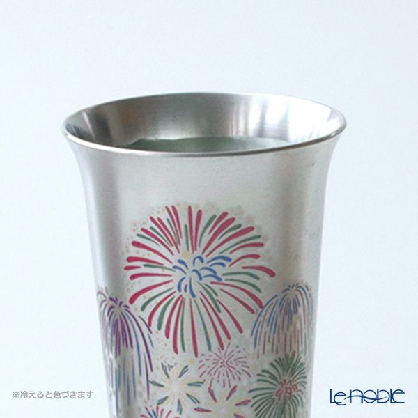 丸モ高木陶器 温度で色が変わる 冷感純銅錫被 タンブラー 花火 150ml