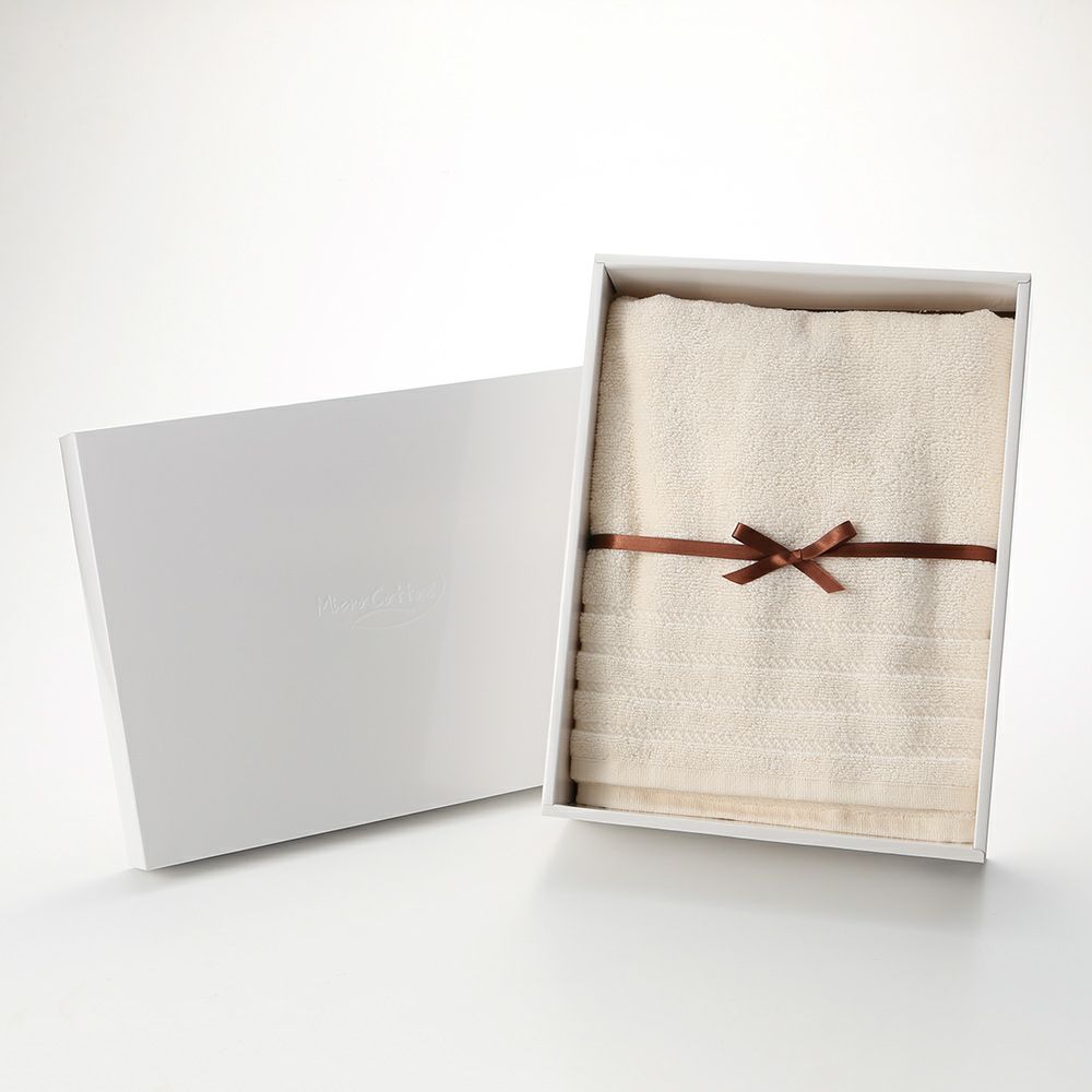 マイクロコットン レギュラー バスタオル アイボリー（箱付）