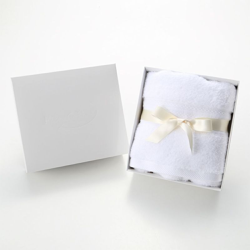 マイクロコットン プレミアム フェイスタオル ホワイト（箱付）