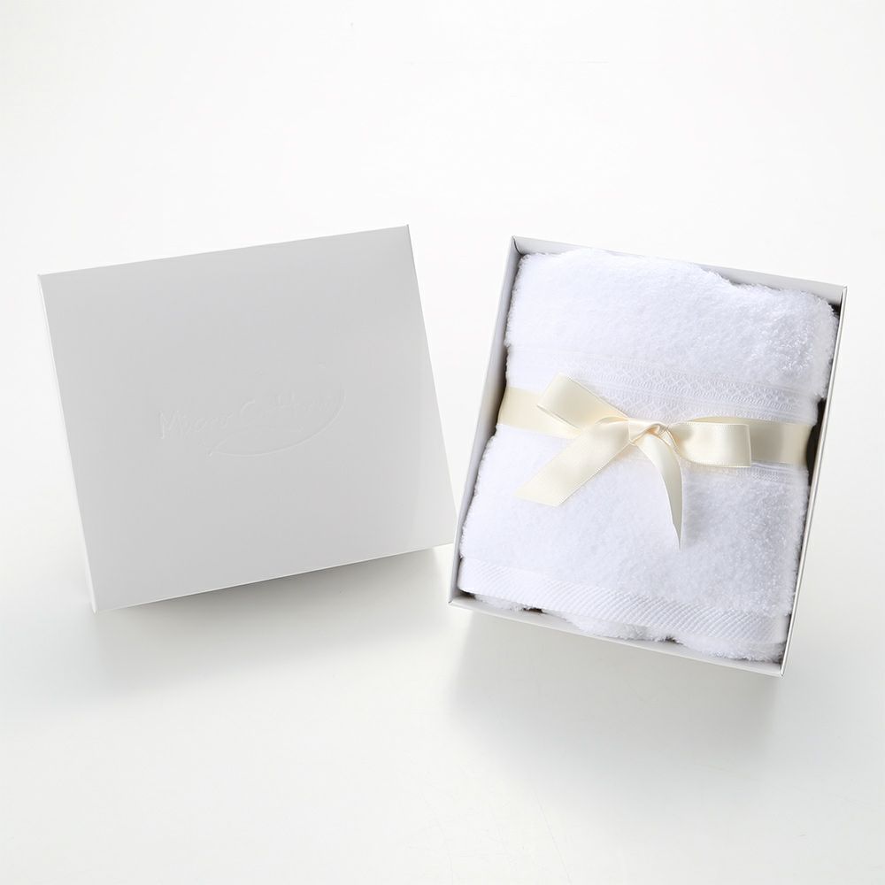 マイクロコットン プレミアム フェイスタオル ホワイト（箱付）