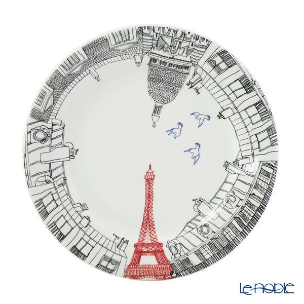 ジアン（Gien） サ・セ・パリ デザートプレート 22cm エッフェル塔