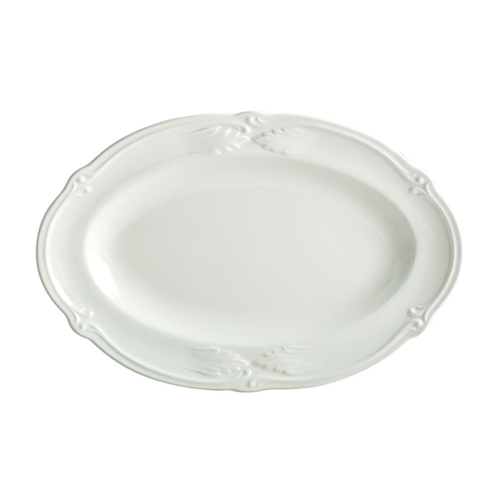 ジアン（Gien） ロカイユ・ブラン ピックルディッシュ 25cm