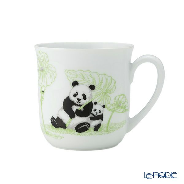 大倉陶園 パンダ親子 縁起物語 マグカップ 雨上がりにこんにちは C310-2／124C