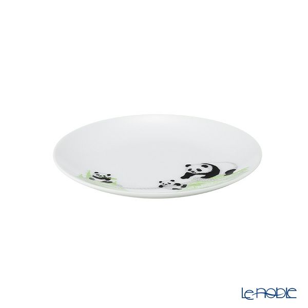 大倉陶園 パンダ親子 縁起物語 16cm皿 双子山の双子パンダ C310-6／34H