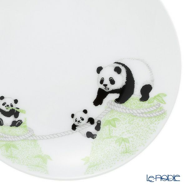 大倉陶園 パンダ親子 縁起物語 16cm皿 双子山の双子パンダ C310-6／34H