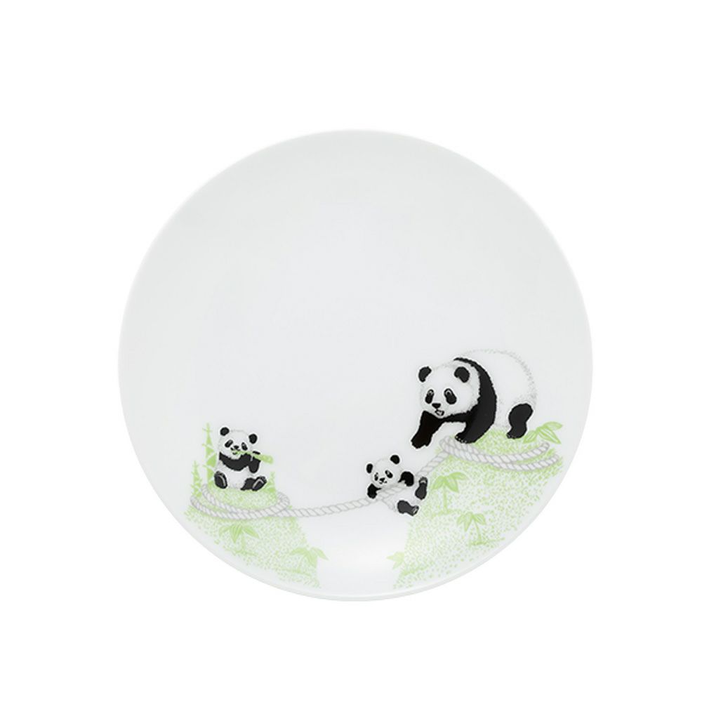 大倉陶園 パンダ親子 縁起物語 16cm皿 双子山の双子パンダ C310-6／34H