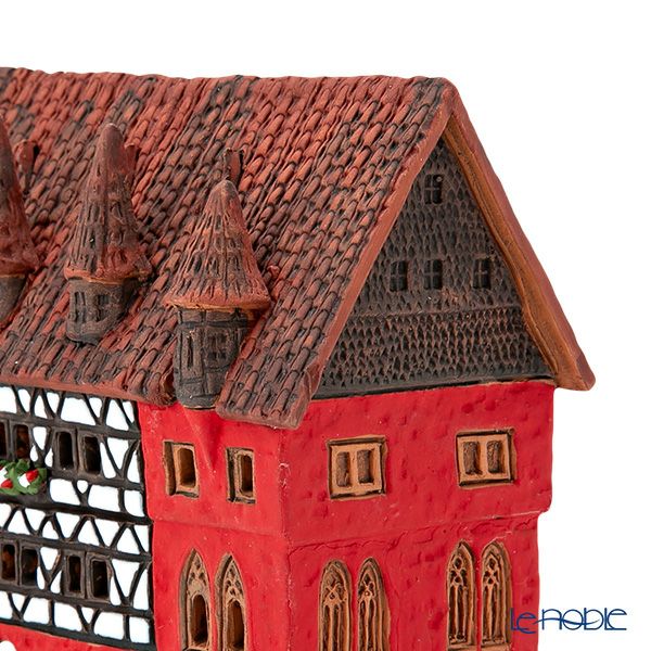 北欧リトアニア製陶器 ミデーネ MIDENE ミニチュアハウス 香台付 ドイツ フルダの市役所 A210N