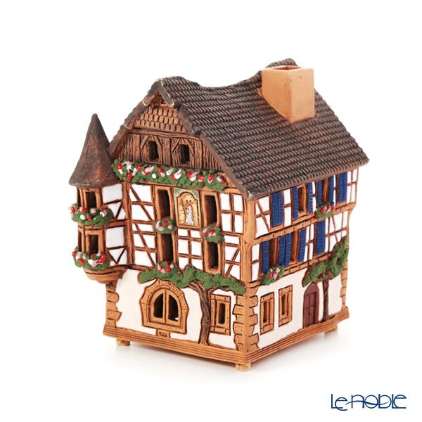 北欧リトアニア製陶器 ミデーネ MIDENE ミニチュアハウス 煙突＆香台付 フランス ケゼルスベールの家 A235AR