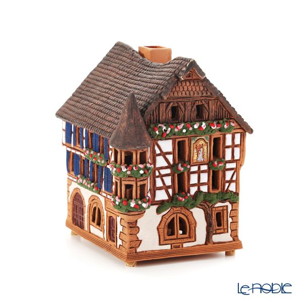 北欧リトアニア製陶器 ミデーネ MIDENE ミニチュアハウス 煙突＆香台付 フランス ケゼルスベールの家 A235AR