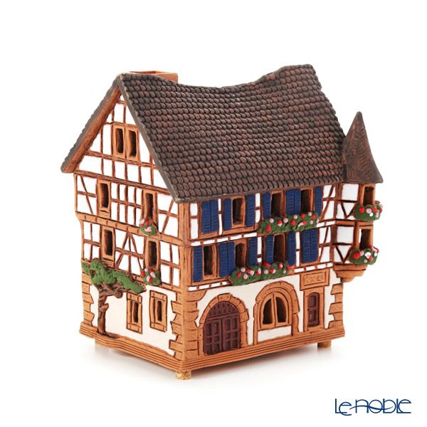 北欧リトアニア製陶器 ミデーネ MIDENE ミニチュアハウス 煙突＆香台付 フランス ケゼルスベールの家 A235AR