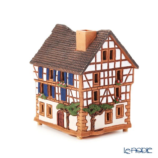 北欧リトアニア製陶器 ミデーネ MIDENE ミニチュアハウス 煙突＆香台付 フランス ケゼルスベールの家 A235AR