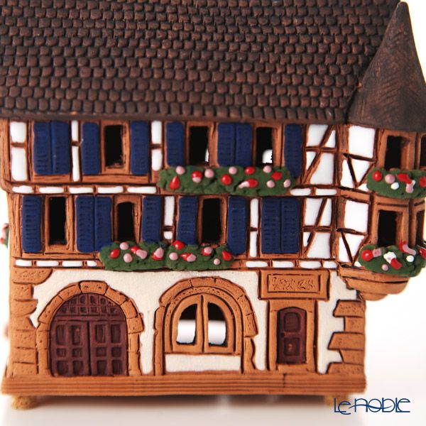 北欧リトアニア製陶器 ミデーネ MIDENE ミニチュアハウス 煙突＆香台付 フランス ケゼルスベールの家 A235AR