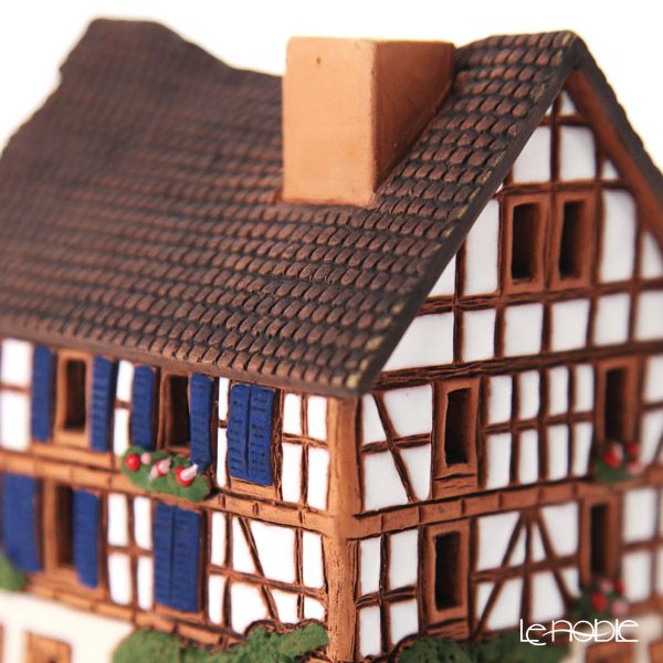 北欧リトアニア製陶器 ミデーネ MIDENE ミニチュアハウス 煙突＆香台付 フランス ケゼルスベールの家 A235AR