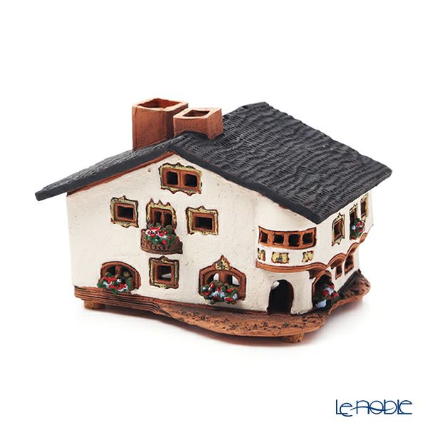 北欧リトアニア製陶器 ミデーネ MIDENE ミニチュアハウス 煙突＆香台付 オーストリア セイントウォルフガングの家 7cm A237AR