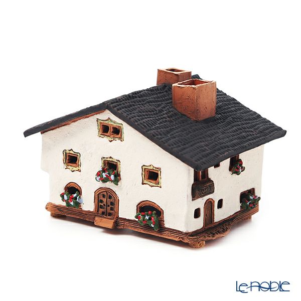 北欧リトアニア製陶器 ミデーネ MIDENE ミニチュアハウス 煙突＆香台付 オーストリア セイントウォルフガングの家 7cm A237AR