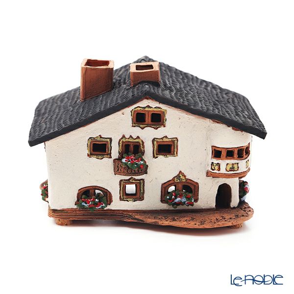 北欧リトアニア製陶器 ミデーネ MIDENE ミニチュアハウス 煙突＆香台付 オーストリア セイントウォルフガングの家 7cm A237AR
