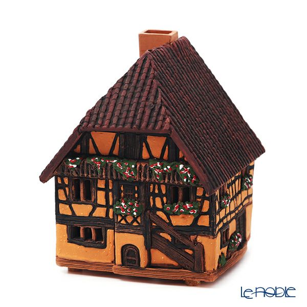 北欧リトアニア製陶器 ミデーネ MIDENE ミニチュアハウス 煙突＆香台付 フランス セゲルスベールの家12cm A278AR