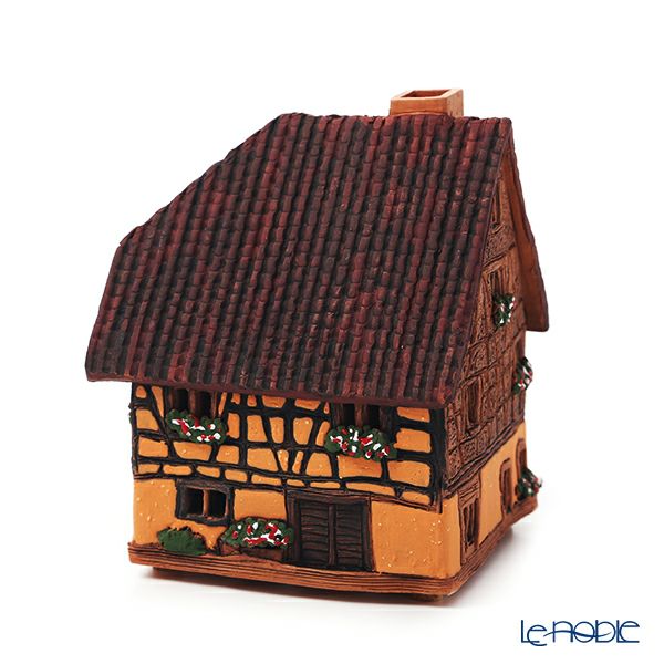 北欧リトアニア製陶器 ミデーネ MIDENE ミニチュアハウス 煙突＆香台付 フランス セゲルスベールの家12cm A278AR