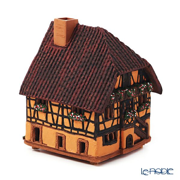 北欧リトアニア製陶器 ミデーネ MIDENE ミニチュアハウス 煙突＆香台付 フランス セゲルスベールの家12cm A278AR