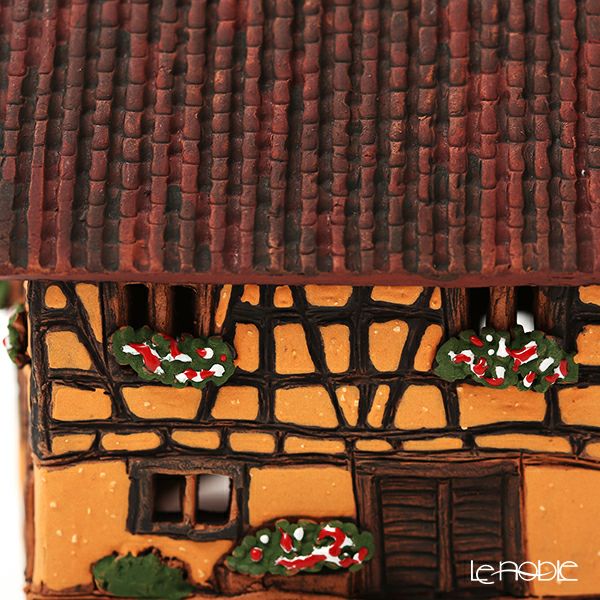 北欧リトアニア製陶器 ミデーネ MIDENE ミニチュアハウス 煙突＆香台付 フランス セゲルスベールの家12cm A278AR