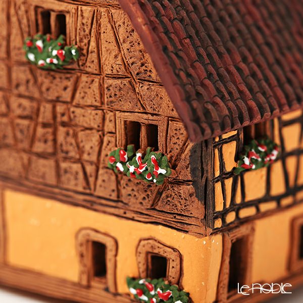 北欧リトアニア製陶器 ミデーネ MIDENE ミニチュアハウス 煙突＆香台付 フランス セゲルスベールの家12cm A278AR