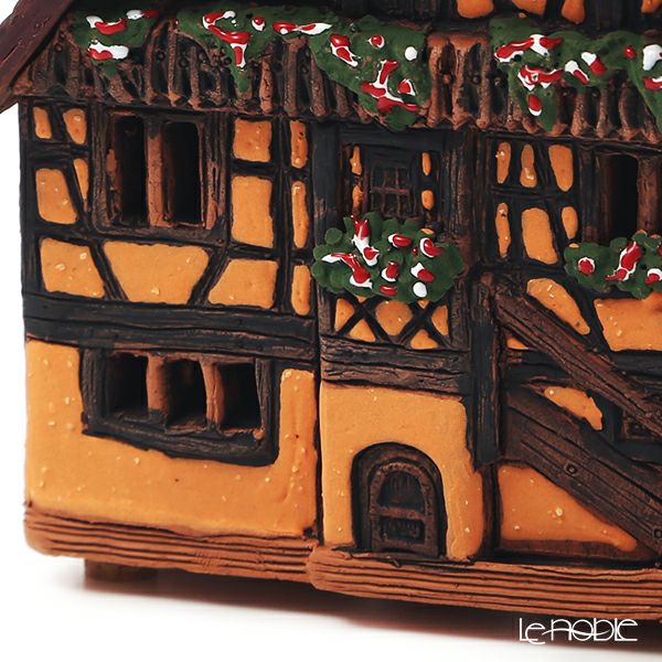 北欧リトアニア製陶器 ミデーネ MIDENE ミニチュアハウス 煙突＆香台付 フランス セゲルスベールの家12cm A278AR