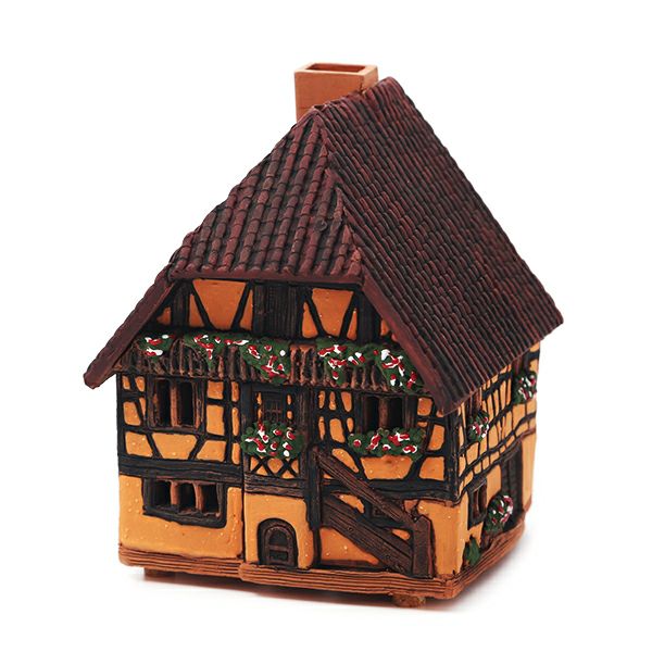 北欧リトアニア製陶器 ミデーネ MIDENE ミニチュアハウス 煙突＆香台付