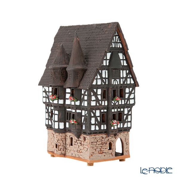 北欧リトアニア製陶器 ミデーネ MIDENE ミニチュアハウス 香台付 ドイツ アルスフェルト 市庁舎 B210N H16cm