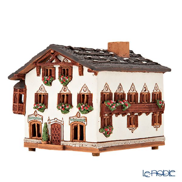 北欧リトアニア製陶器 ミデーネ MIDENE ミニチュアハウス 煙突＆香台付 ドイツ ガルミッシュ-パルテンキルヒェン B265AR