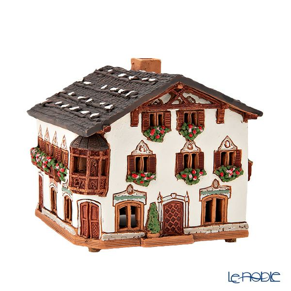 北欧リトアニア製陶器 ミデーネ MIDENE ミニチュアハウス 煙突＆香台付 ドイツ ガルミッシュ-パルテンキルヒェン B265AR