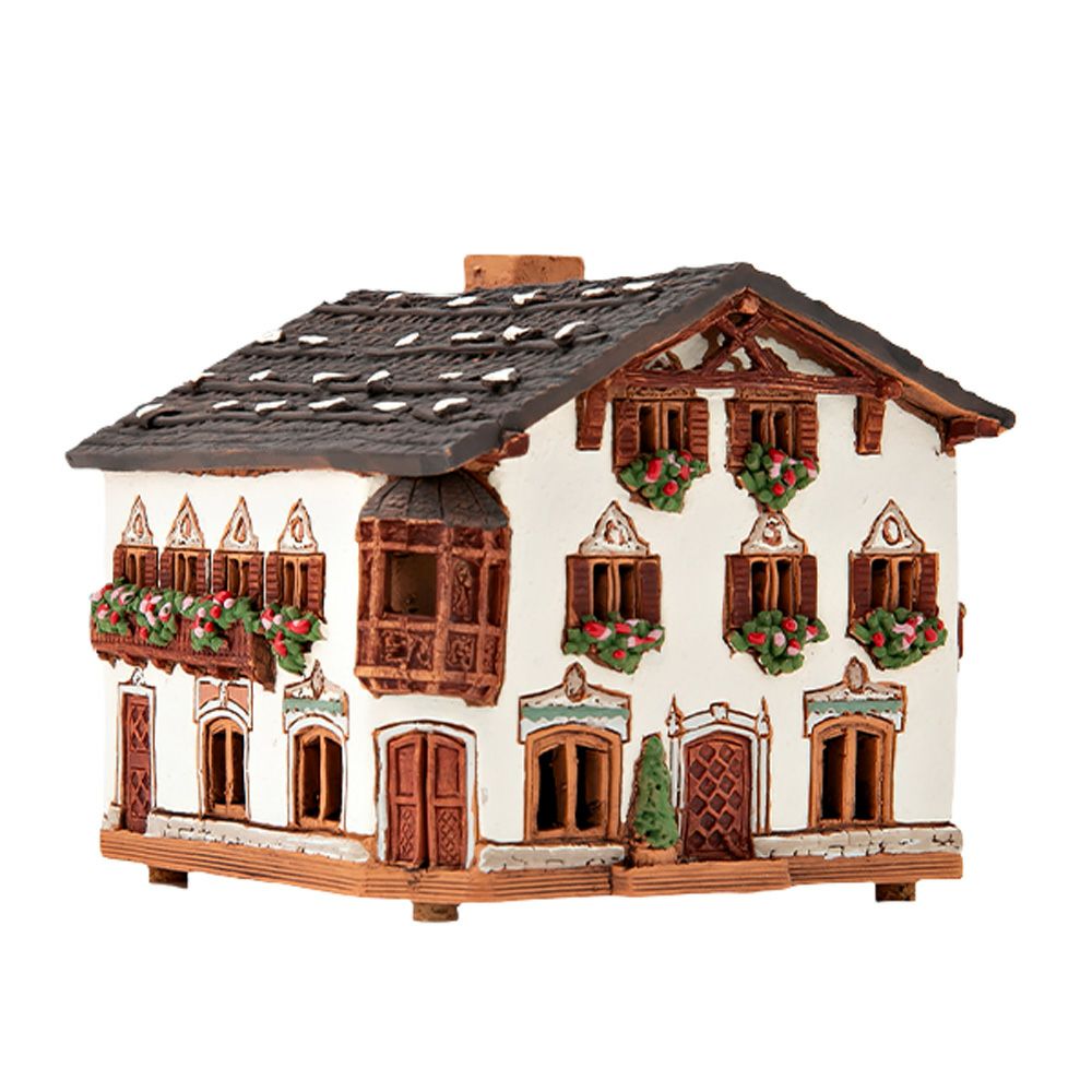 北欧リトアニア製陶器 ミデーネ MIDENE ミニチュアハウス 煙突＆香台付 ドイツ ガルミッシュ-パルテンキルヒェン B265AR