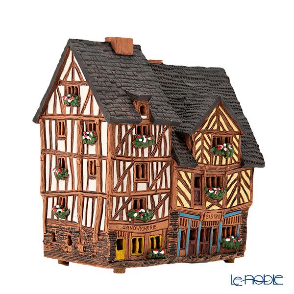 北欧リトアニア製陶器 ミデーネ MIDENE ミニチュアハウス 煙突＆香台付 フランス レンヌの家 B299AR