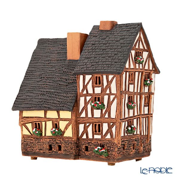 北欧リトアニア製陶器 ミデーネ MIDENE ミニチュアハウス 煙突＆香台付 フランス レンヌの家 B299AR