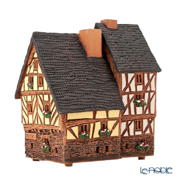 北欧リトアニア製陶器 ミデーネ MIDENE ミニチュアハウス 煙突＆香台付 フランス レンヌの家 B299AR