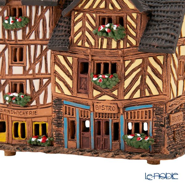 北欧リトアニア製陶器 ミデーネ MIDENE ミニチュアハウス 煙突＆香台付 フランス レンヌの家 B299AR