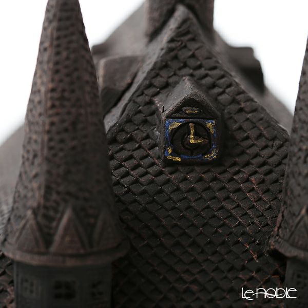 北欧リトアニア製陶器 ミデーネ MIDENE ミニチュアハウス 香台付 ドイツ ヴェルニゲローデの市役所 14cm B314N