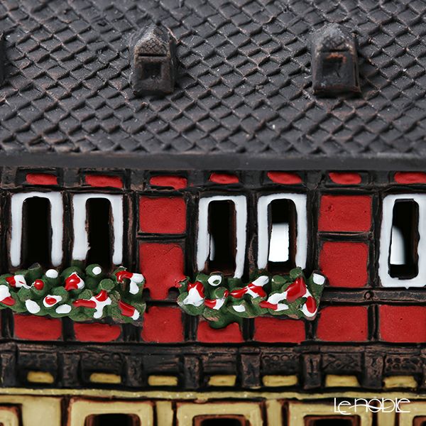 北欧リトアニア製陶器 ミデーネ MIDENE ミニチュアハウス 香台付 ドイツ ヴェルニゲローデの市役所 14cm B314N