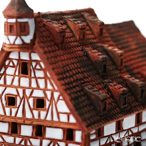 北欧リトアニア製陶器 ミデーネ MIDENE ミニチュアハウス 煙突＆香台付 ドイツ ニュルンベルクのピラトゥスハウス 15cm B338AR