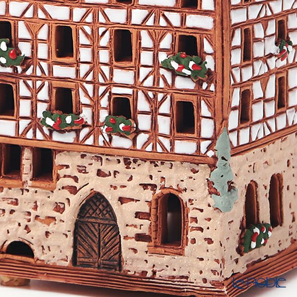 北欧リトアニア製陶器 ミデーネ MIDENE ミニチュアハウス 煙突＆香台付 ドイツ ニュルンベルクのピラトゥスハウス 15cm B338AR