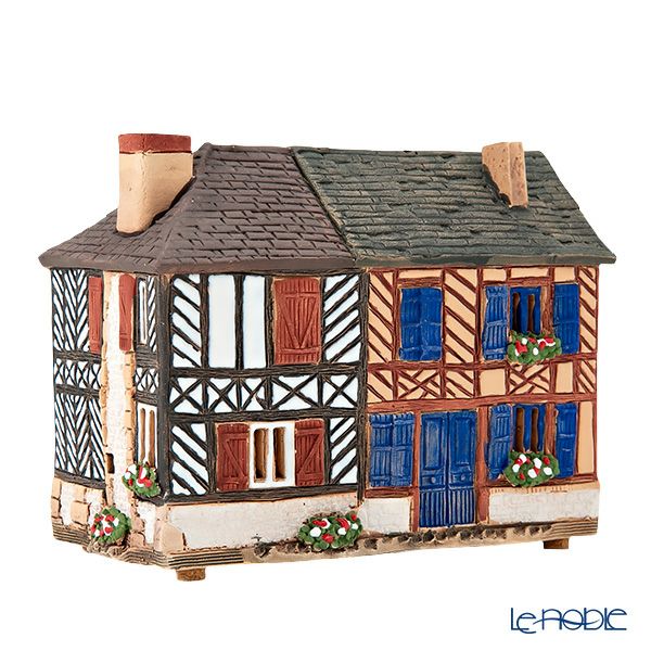 北欧リトアニア製陶器 ミデーネ MIDENE ミニチュアハウス 煙突＆香台付 フランス カフェ・ド・コワフュール ブーヴロン＝アン＝オージュ B349AR