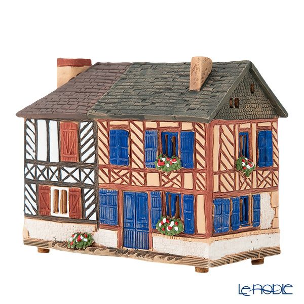 北欧リトアニア製陶器 ミデーネ MIDENE ミニチュアハウス 煙突＆香台付 フランス カフェ・ド・コワフュール ブーヴロン＝アン＝オージュ B349AR