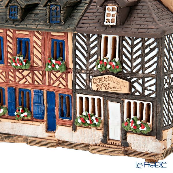 北欧リトアニア製陶器 ミデーネ MIDENE ミニチュアハウス 煙突＆香台付 フランス カフェ・ド・コワフュール ブーヴロン＝アン＝オージュ B349AR