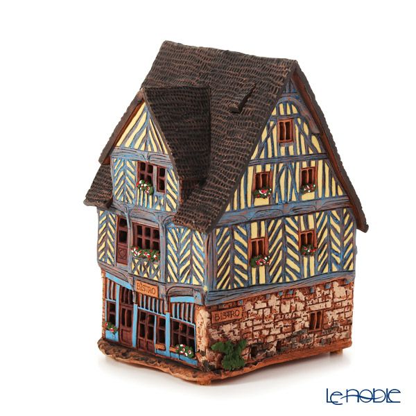 北欧リトアニア製陶器 ミデーネ MIDENE ミニチュアハウス 煙突＆香台付 フランス レンヌの家 C306AR