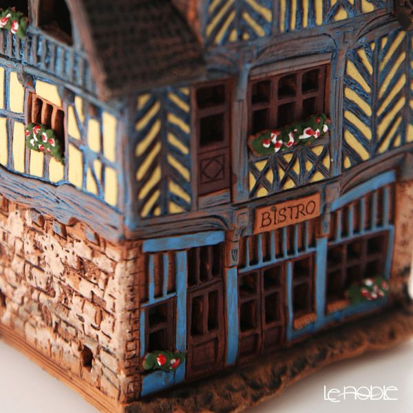 北欧リトアニア製陶器 ミデーネ MIDENE ミニチュアハウス 煙突＆香台付 フランス レンヌの家 C306AR